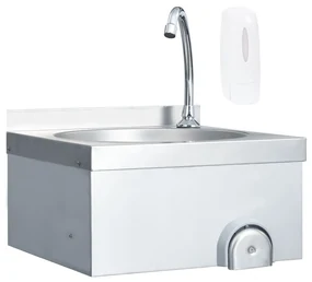 Lavandino Con Rubinetto E Dispenser Sapone İn Acciaio Inox /