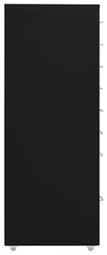 Schedario mobile nero 28x41x109 cm in metallo