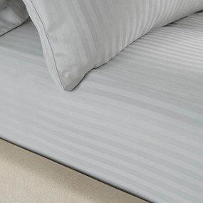 Lenzuolo con angoli grigio in tessuto damascato 150x200 cm Satin Stripe – Catherine Lansfield
