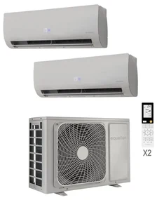 Condizionatore a muro multisplit inverter EQUATION Virtus 9+12 17060 BTU classe raffreddamento A++, classe di riscaldamento A+, bianco