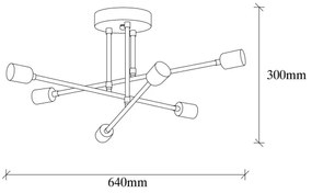 Lampadario da parete FLOWER 6xE27/40W/230V
