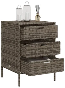Armadietto portaoggetti giardino grigio 55x59x80cm polyrattan