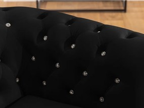 Divano angolare nero allungabile (con penisola a sinistra/a L) con rivestimento in velluto York Blik – Ropez