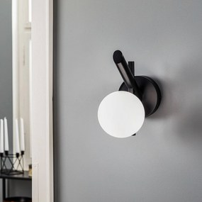 SIGMA Applique Baleo, nero/opale, 1 luce