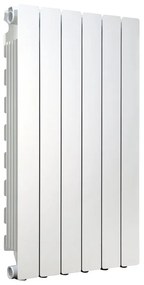 Radiatore acqua calda PRODIGE Modern in alluminio, 6 elementi interasse 80 cm, bianco