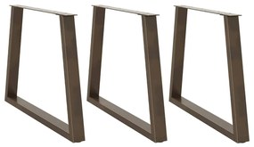 Gambe Per Tavolo Pranzo A V 3pz Naturale 90x(72-73,3)cm Acciaio /