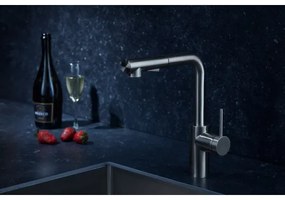 KFA Armatura 6623-110-22 - Rubinetto lavello con doccetta estraibile DUERO BASIC acciaio inossidabile