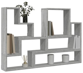 Mensola a muro grigio sonoma 96x12x64 cm in legno multistrato