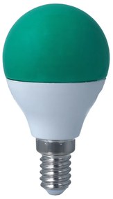 Lampada A Led E14 G45 4W 220V Colore Green Verde