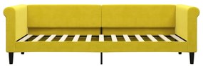 Divano letto con materasso giallo 80x200 cm in velluto