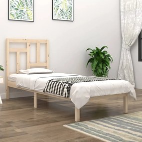 Letto Senza Materasso 90x190 Cm İn Legno Massello Di Pino /