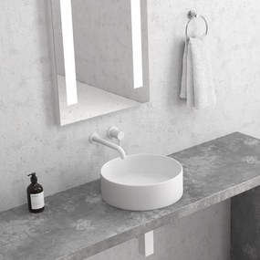 Kamalu - lavabo tondo colore bianco opaco 35cm  litos-kbm350