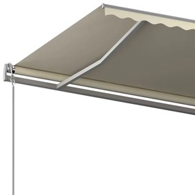 Tenda da Sole Retrattile Manuale con Pali 5x3 m Crema