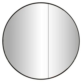 Specchio contenitore nero, 2 ante apertura da sinistra P 17 x L 80 x H 80 cm