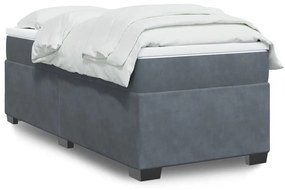 Giroletto A Molle Con Materasso Grigio Scuro 100x200 Cm Velluto /