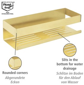 Mensola da bagno color oro adesiva in acciaio inox Genova Matt - Wenko