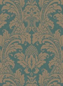 Cole & Son Carta da parati Blake - Teal/ Silver