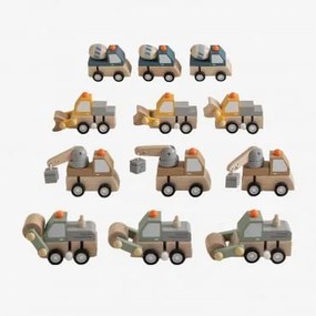 Set di 12 veicoli in legno Konstru Kids Marrone Legno Naturale - Sklum