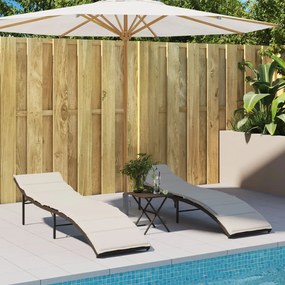 Lettini Prendisole 2 Pz Con Cuscini Marrone İn Polyrattan /