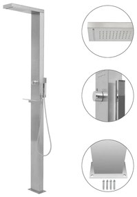 Doccia Da Giardino İn Acciaio Inox Quadrata /