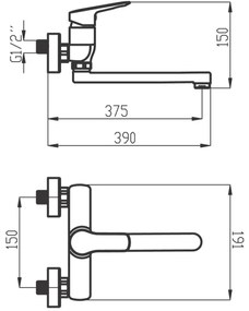 Novaservis - Lavandino/rubinetto per lavabo METALIA cromo lucido