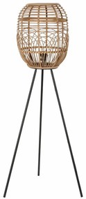 LAMPADA DA PAVIMENTO METALLO IN RATTAN NATURALE 38X38X117