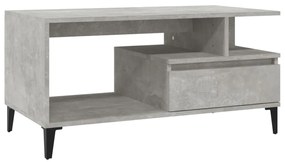 Tavolino salotto grigio cemento 90x49x45 cm legno multistrato