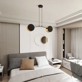 Lampadario a sospensione con filo MOTIF 2xE27/15W/230V nero