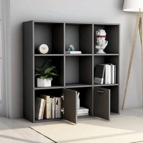 Libreria Grigia 98x30x98 cm in Legno Multistrato