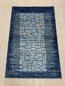 Gabbeh Tappeto 120x80 Blu (Iran) Annodato A Mano