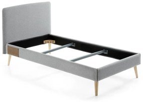 Kave Home - Fodera per letto Dyla grigia per materasso da 90 x 190 cm