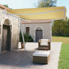 Tenda Da Sole Autoportante Automatica 450x350 Cm Gialla Bianca /