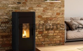 Royal Ilde Air 80 Stufa A Pellet Ad Aria 8kw Serbatoio 15kg 47x48x94 Cm In Acciaio Nero