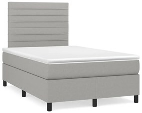Letto A Molle Materasso E Led Grigio Chiaro 120x190 Cm Tessuto /