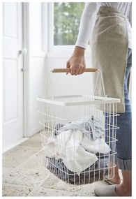 Cesto per la biancheria con dettaglio in legno di faggio Tosca - YAMAZAKI