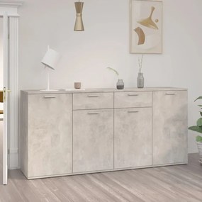 Credenza grigio cemento 160x36x75 cm in truciolato