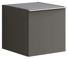 Struttura semi colonna da bagno Pixel 1 anta laccato opaco grigio carbone L 40 x H 40 x P 45.5 cm