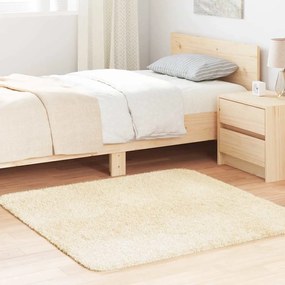 Tappeto Shaggy A Pelo Lungo Navarra Crema 120x120 Cm Poliestere /