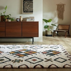 Tappeto in lana tessuta a mano color crema 120x170 cm Moroccan Midar - Flair Rugs