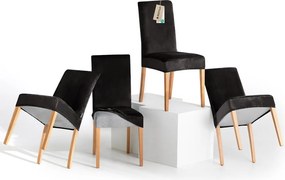 Set di coprisedia neri con rivestimento elastico per sedie 4 pz 48 cm Sento – Restilo