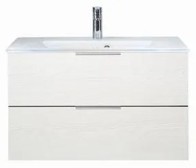 Mobile da bagno sotto lavabo Madeo rovere bianco L 80 x H 48 x P 45 cm 2 cassetti, lavabo non incluso