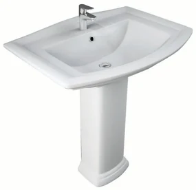 Lavabo sospeso rettangolare Washington L 50.5 x H 25 x P 50.5 cm in ceramica bianco
