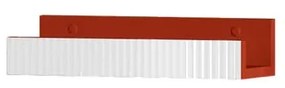 Mensola per bagno Niwa L 40 cm laccato opaco paprika con vetro bianco