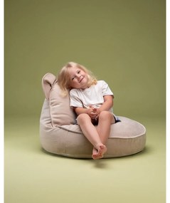 Pouf a sacco per bambini beige con rivestimento in velluto Bear – Wigiwama