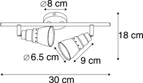 Faretto da soffitto e da parete marrone ruggine orientabile e inclinabile - Coney 2