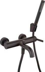Rubinetto per vasca getto laminare cristallino Baleno per muro nero opaco JACUZZI RUBINETTERIA