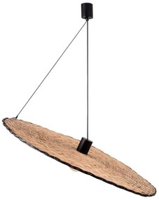 FARO 68590-70 - Lampadario su corda COSTAS 1xE27/15W/230V d. 100 cm nero/rattan