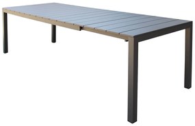 ALASKA - set tavolo in alluminio cm 148/214 x 85 x 75,5 h con 6 poltrone Aulus