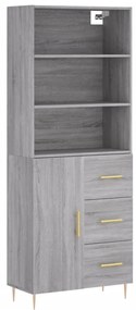 Credenza grigio sonoma 69,5x34x180 cm in legno multistrato