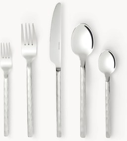 Set di 20 posate opache spazzolate con finitura martellata Miles, 4 persone